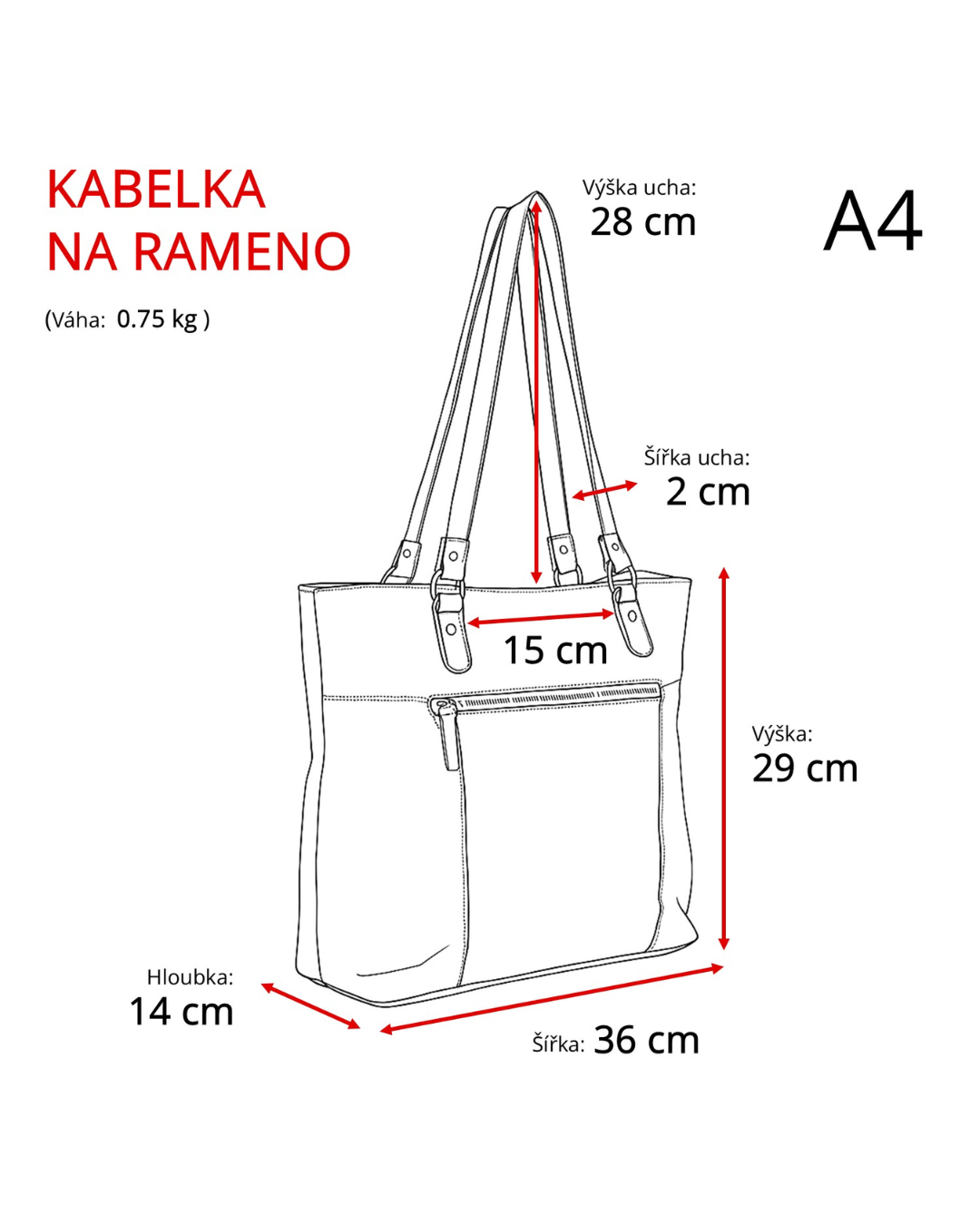 Velká kožená shopper kabelka Noelia Bolger
