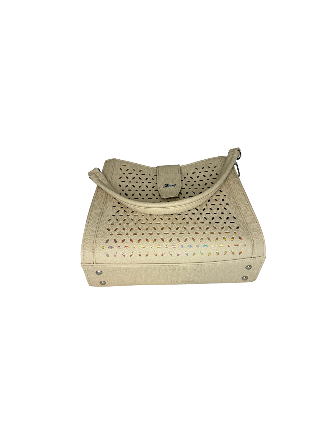 Designová crossbody kabelka Karen v kombinaci béžové a zlaté