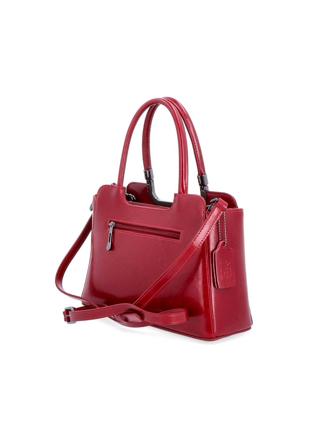 Elegantní červená kožená kabelka do ruky