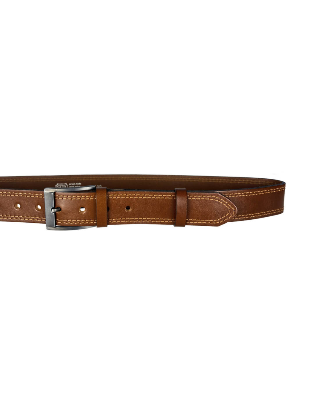 Pánský kožený opasek JEANS prošívaný - šířka 38 mm