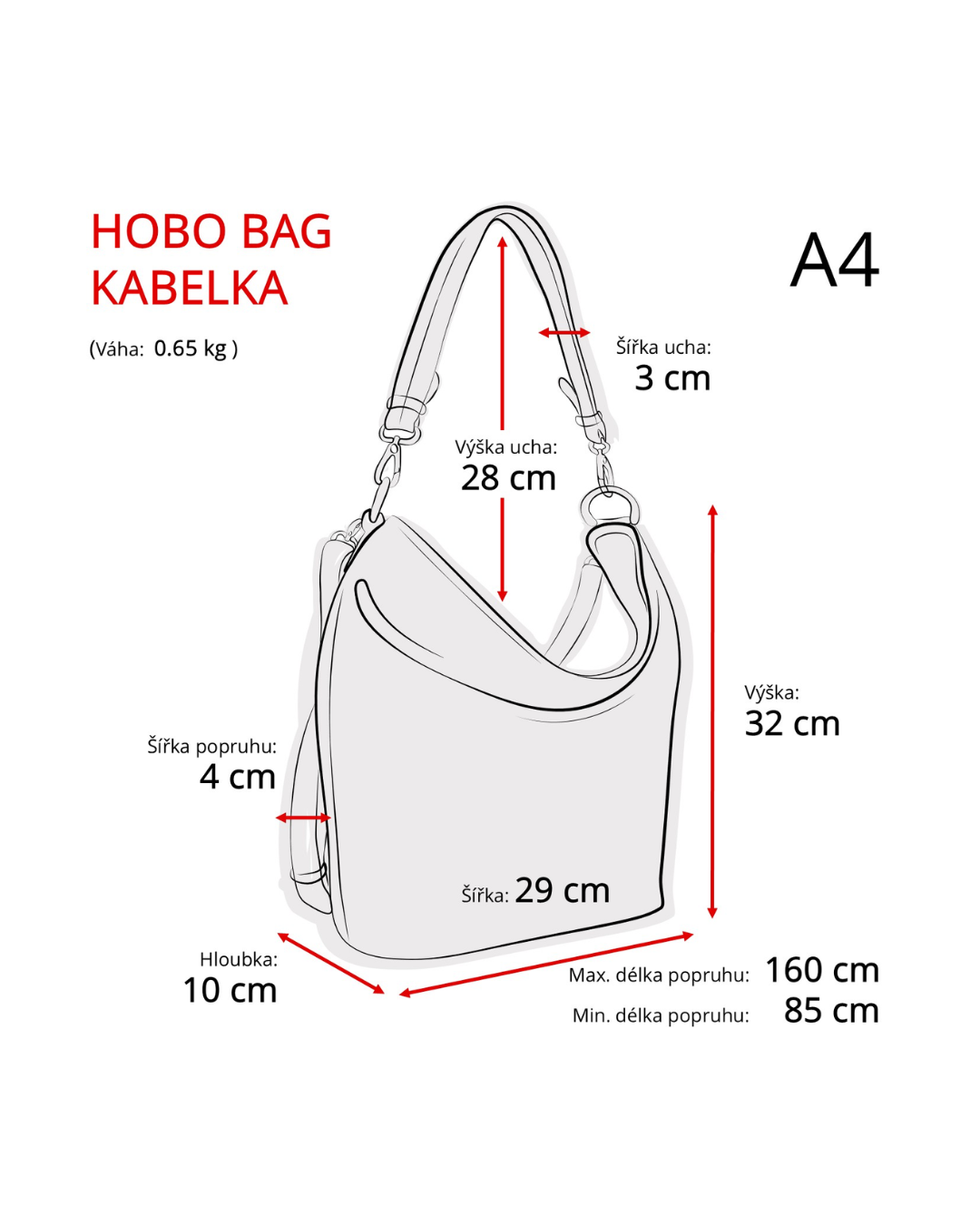 Kabelka hobo bag ze syntetické kůže