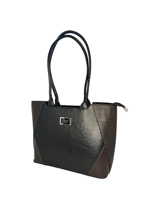 Dámská odlehčená shopper kabelka Karen Maria černo-hnědá kombinace