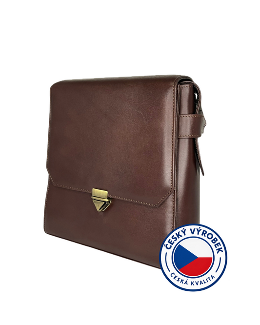 Stylová kožená taška na rameno - unisex