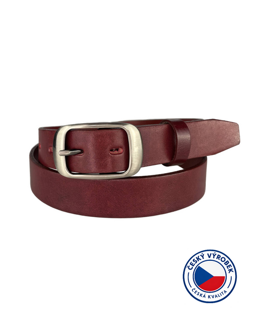 🇨🇿 Dámský kožený opasek české výroby - šířka 30mm