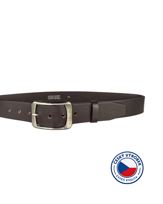 🇨🇿 Dámský hnědý jeans opasek, nadměrná velikost - šířka 40 mm