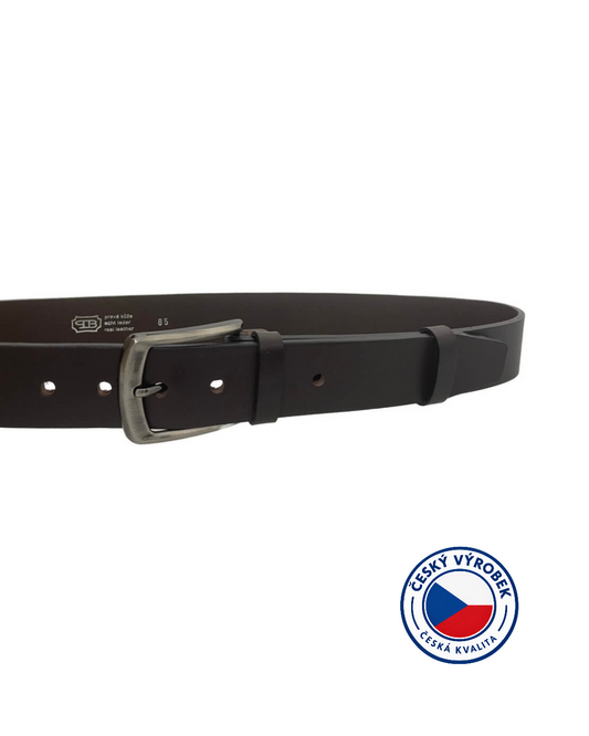 🇨🇿 Pánský kožený opasek JEANS - šířka 40mm