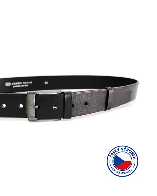 🇨🇿 Pánský kožený opasek JEANS, neobsahuje nikl - šířka 40 mm