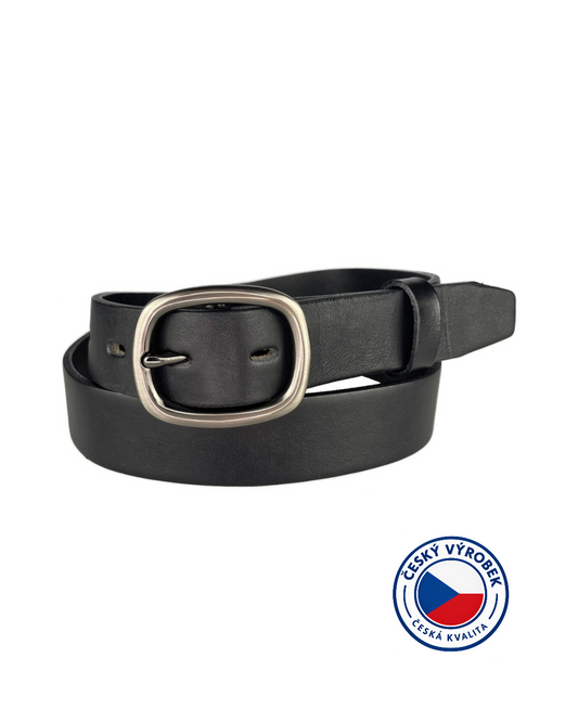 🇨🇿 Dámský kožený opasek české výroby - šířka 30 mm